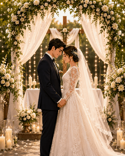 Floral wedding template hero background